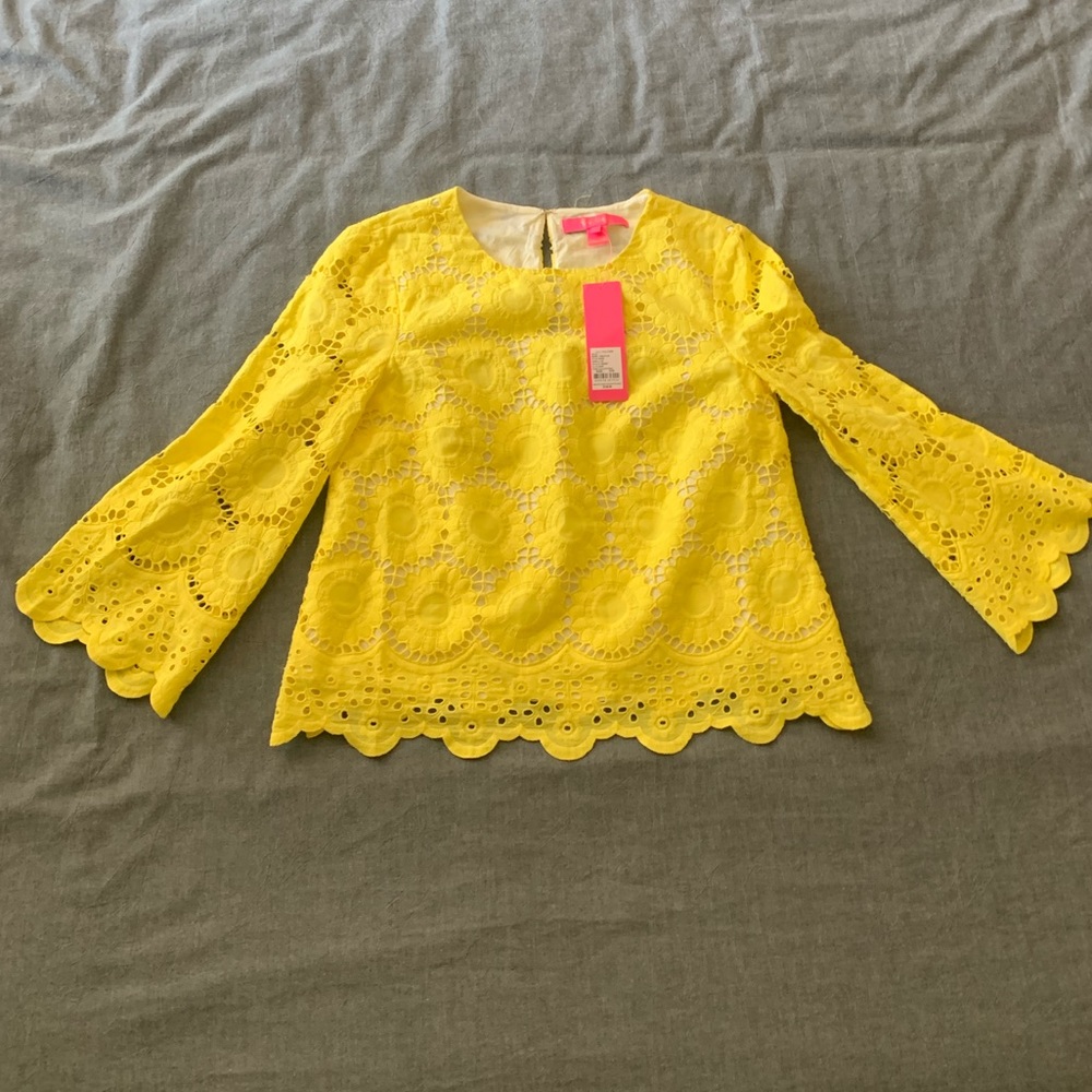 NWT Lilly Pulitzer Yellow Sunflower xxs  Shirt